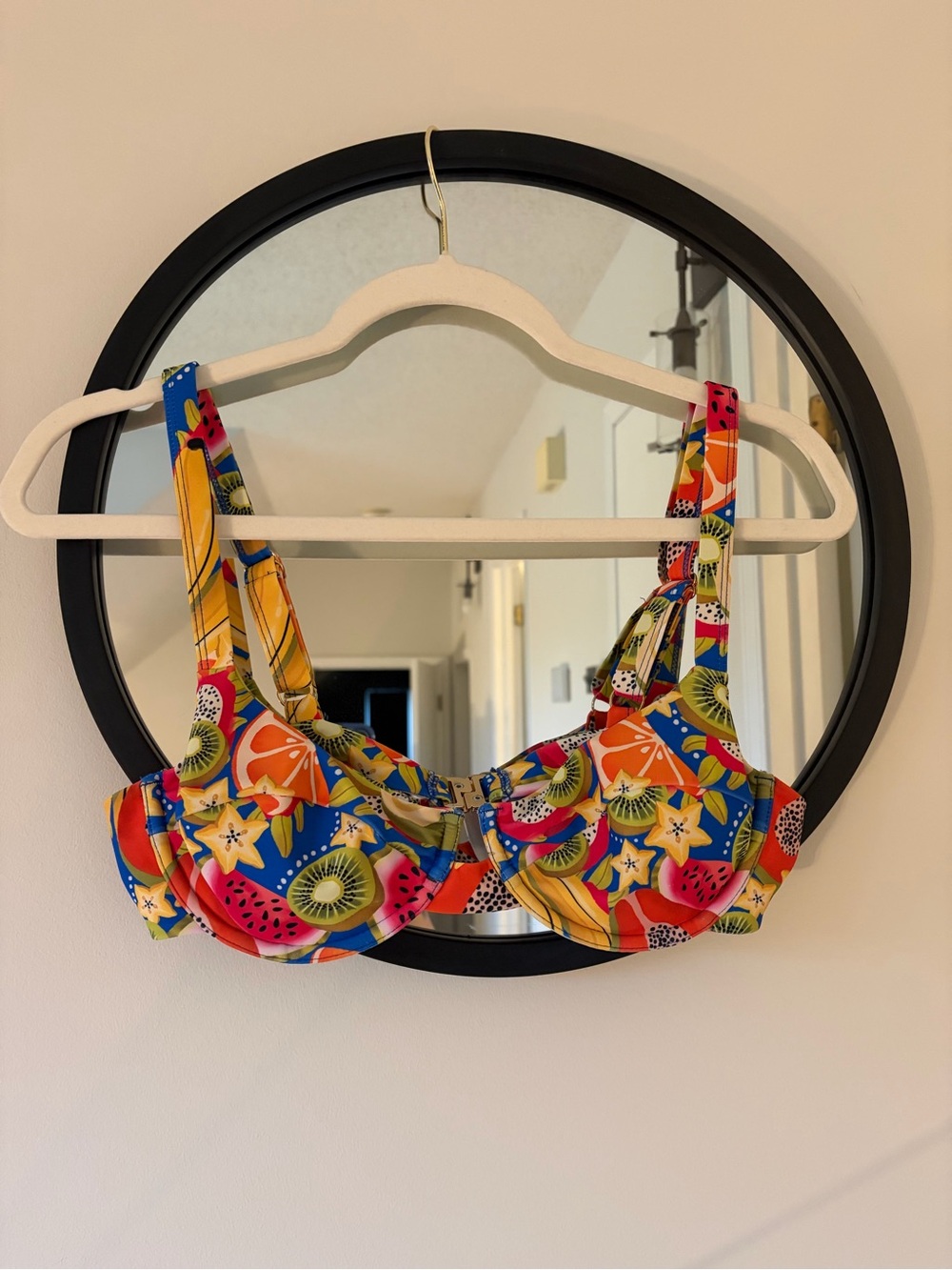 Nera Swimwear 3 Piece High Rise Bikini Set in Tropical Fruit Print